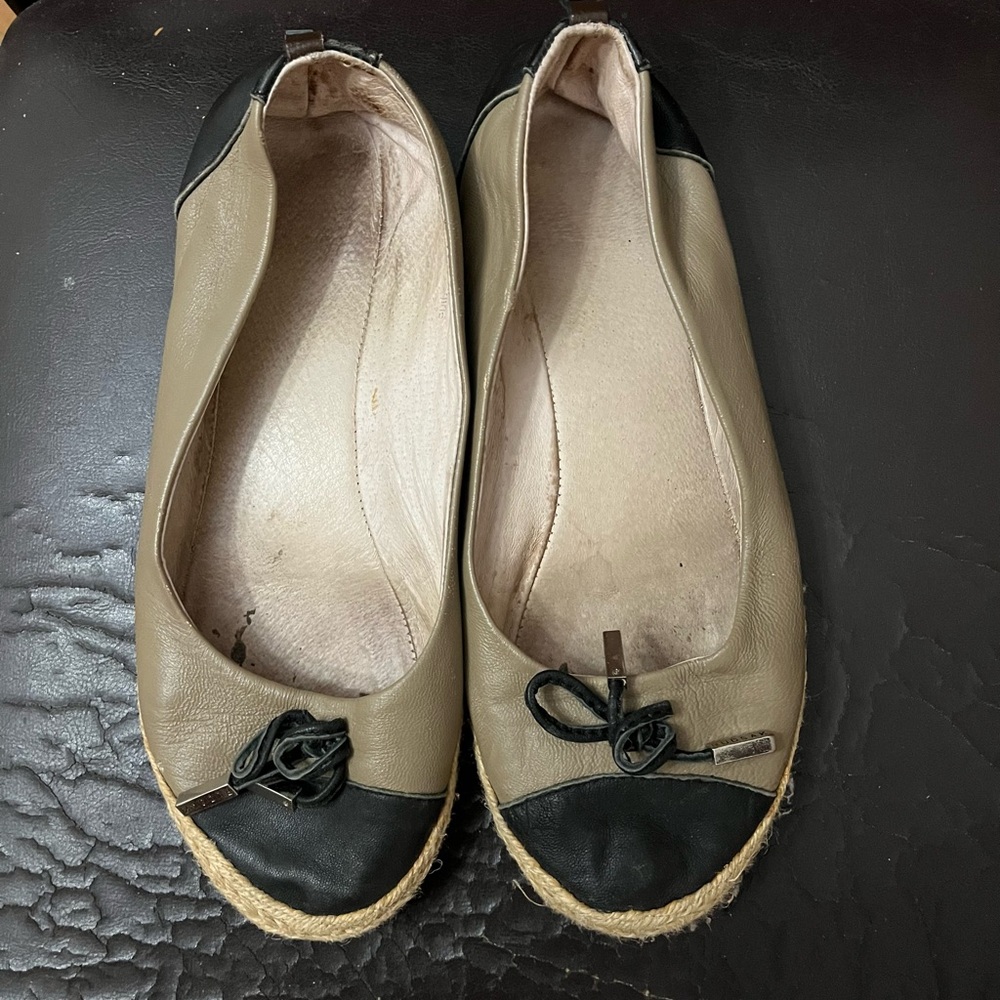 Rudsak Two-Tone Genuine Leather Ballet Espadrille Flats